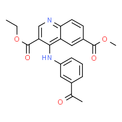 ChemSpider 2D Image | O3-ethyl O6-methyl 4-(3-acetylanilino)quinoline-3,6-dicarboxylate | C22H20N2O5