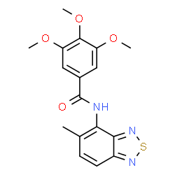 ChemSpider 2D Image | 3,4,5-Trimethoxy-N-(5-methyl-2,1,3-benzothiadiazol-4-yl)benzamide | C17H17N3O4S