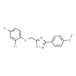ChemSpider 2D Image | 5-[(2,4-Dichlorophenoxy)methyl]-3-(4-methoxyphenyl)-1,2,4-oxadiazole | C16H12Cl2N2O3