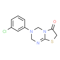ChemSpider 2D Image | 3-(3-Chloro-phenyl)-3,4-dihydro-2H-thiazolo[3,2-a][1,3,5]triazin-6-one | C11H10ClN3OS