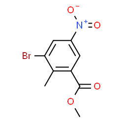ChemSpider 2D Image | Methyl 3-bromo-2-methyl-5-nitrobenzoate | C9H8BrNO4