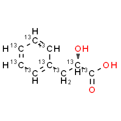 ChemSpider 2D Image | (2S)-2-Hydroxy-3-(~13~C_6_)phenyl(~13~C_3_)propanoic acid | 13C9H10O3