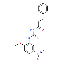 ChemSpider 2D Image | N-[(2-Methoxy-5-nitrophenyl)carbamothioyl]-3-phenylpropanamide | C17H17N3O4S