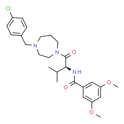 ChemSpider 2D Image | N-{(2S)-1-[4-(4-Chlorobenzyl)-1,4-diazepan-1-yl]-3-methyl-1-oxo-2-butanyl}-3,5-dimethoxybenzamide | C26H34ClN3O4