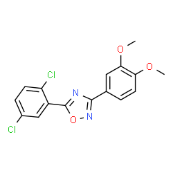 ChemSpider 2D Image | 5-(2,5-Dichlorophenyl)-3-(3,4-dimethoxyphenyl)-1,2,4-oxadiazole | C16H12Cl2N2O3