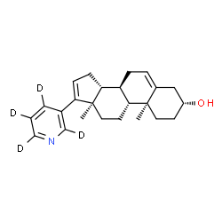 ChemSpider 2D Image | (3alpha,8alpha,9beta,10alpha,13alpha,14beta)-17-[(~2~H_4_)-3-Pyridinyl]androsta-5,16-dien-3-ol | C24H27D4NO