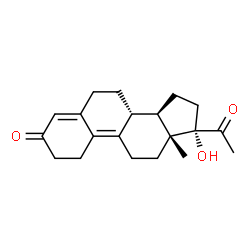 ChemSpider 2D Image | (8alpha,13alpha,14beta,17alpha)-17-Hydroxy-19-norpregna-4,9-diene-3,20-dione | C20H26O3