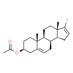 ChemSpider 2D Image | (3beta,8alpha,14beta)-17-Iodoandrosta-5,16-dien-3-yl acetate | C21H29IO2