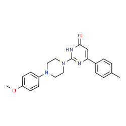 ChemSpider 2D Image | 2-[4-(4-Methoxyphenyl)-1-piperazinyl]-6-(4-methylphenyl)-4(1H)-pyrimidinone | C22H24N4O2