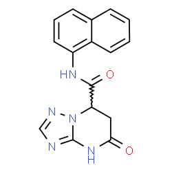 ChemSpider 2D Image | N-(1-Naphthyl)-5-oxo-1,5,6,7-tetrahydro[1,2,4]triazolo[1,5-a]pyrimidine-7-carboxamide | C16H13N5O2