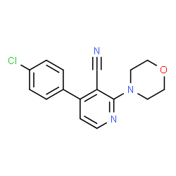ChemSpider 2D Image | 4-(4-Chlorophenyl)-2-(4-morpholinyl)nicotinonitrile | C16H14ClN3O