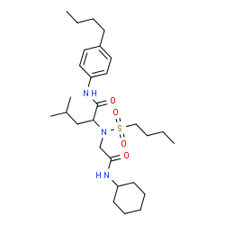ChemSpider 2D Image | N-(4-Butylphenyl)-N~2~-(butylsulfonyl)-N~2~-[2-(cyclohexylamino)-2-oxoethyl]leucinamide | C28H47N3O4S