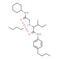 ChemSpider 2D Image | N-(4-Butylphenyl)-N~2~-(butylsulfonyl)-N~2~-[2-(cyclohexylamino)-2-oxoethyl]isoleucinamide | C28H47N3O4S