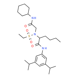 ChemSpider 2D Image | N~2~-[2-(Cyclohexylamino)-2-oxoethyl]-N-(3,5-diisopropylphenyl)-N~2~-(ethylsulfonyl)norleucinamide | C28H47N3O4S