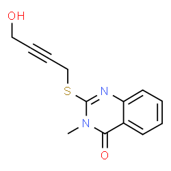 ChemSpider 2D Image | 2-[(4-Hydroxy-2-butyn-1-yl)sulfanyl]-3-methyl-4(3H)-quinazolinone | C13H12N2O2S