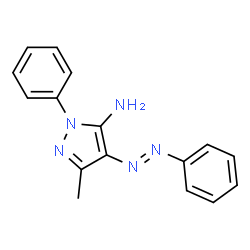 ChemSpider 2D Image | 5-Methyl-2-phenyl-4-phenylazo-2H-pyrazol-3-ylamine | C16H15N5