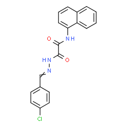 ChemSpider 2D Image | 2-[2-(4-Chlorobenzylidene)hydrazino]-N-(1-naphthyl)-2-oxoacetamide | C19H14ClN3O2
