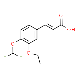 ChemSpider 2D Image | (2E)-3-[4-(Difluoromethoxy)-3-ethoxyphenyl]acrylic acid | C12H12F2O4