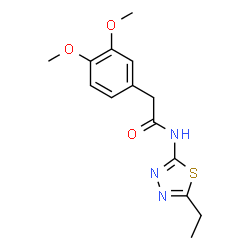 ChemSpider 2D Image | 2-(3,4-Dimethoxyphenyl)-N-(5-ethyl-1,3,4-thiadiazol-2-yl)acetamide | C14H17N3O3S
