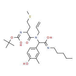 ChemSpider 2D Image | 2-Methyl-2-propanyl [1-{allyl[1-(4-hydroxy-3-methylphenyl)-2-oxo-2-(pentylamino)ethyl]amino}-4-(methylsulfanyl)-1-oxo-2-butanyl]carbamate | C27H43N3O5S