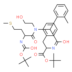ChemSpider 2D Image | 2-Methyl-2-propanyl N-{[(2-hydroxyethyl)(N-{[(2-methyl-2-propanyl)oxy]carbonyl}methionyl)amino](2-methylphenyl)acetyl}phenylalaninate | C34H49N3O7S