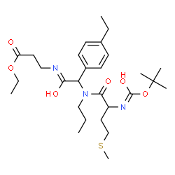 ChemSpider 2D Image | Ethyl N-{(4-ethylphenyl)[(N-{[(2-methyl-2-propanyl)oxy]carbonyl}methionyl)(propyl)amino]acetyl}-beta-alaninate | C28H45N3O6S