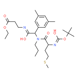 ChemSpider 2D Image | Ethyl N-{(3,5-dimethylphenyl)[(N-{[(2-methyl-2-propanyl)oxy]carbonyl}methionyl)(propyl)amino]acetyl}-beta-alaninate | C28H45N3O6S