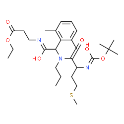 ChemSpider 2D Image | Ethyl N-{(2,6-dimethylphenyl)[(N-{[(2-methyl-2-propanyl)oxy]carbonyl}methionyl)(propyl)amino]acetyl}-beta-alaninate | C28H45N3O6S