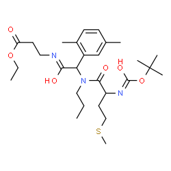 ChemSpider 2D Image | Ethyl N-{(2,5-dimethylphenyl)[(N-{[(2-methyl-2-propanyl)oxy]carbonyl}methionyl)(propyl)amino]acetyl}-beta-alaninate | C28H45N3O6S