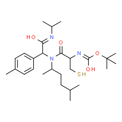 ChemSpider 2D Image | 2-Methyl-2-propanyl (1-{[2-(isopropylamino)-1-(4-methylphenyl)-2-oxoethyl](5-methyl-2-hexanyl)amino}-1-oxo-3-sulfanyl-2-propanyl)carbamate | C27H45N3O4S