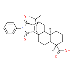 ChemSpider 2D Image | (5R,9R,13R,17R)-19-Isopropyl-5,9-dimethyl-14,16-dioxo-15-phenyl-15-azapentacyclo[10.5.2.0~1,10~.0~4,9~.0~13,17~]nonadec-18-ene-5-carboxylic acid | C30H37NO4