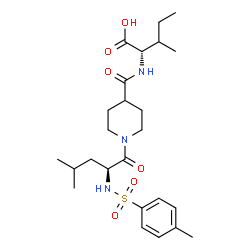 ChemSpider 2D Image | N-[(1-{N-[(4-Methylphenyl)sulfonyl]-L-leucyl}-4-piperidinyl)carbonyl]-L-isoleucine | C25H39N3O6S