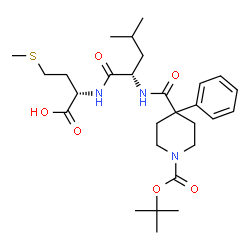 ChemSpider 2D Image | N-[(1-{[(2-Methyl-2-propanyl)oxy]carbonyl}-4-phenyl-4-piperidinyl)carbonyl]-L-leucyl-L-methionine | C28H43N3O6S