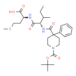 ChemSpider 2D Image | N-[(1-{[(2-Methyl-2-propanyl)oxy]carbonyl}-4-phenyl-4-piperidinyl)carbonyl]-L-isoleucyl-L-methionine | C28H43N3O6S