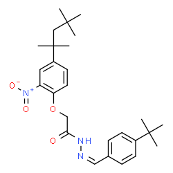 ChemSpider 2D Image | N'-[(Z)-(4-tert-Butylphenyl)methylene]-2-[2-nitro-4-(2,4,4-trimethylpentan-2-yl)phenoxy]acetohydrazide | C27H37N3O4