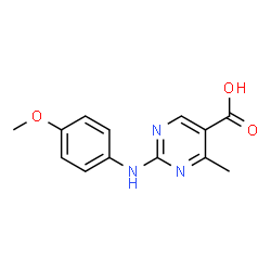ChemSpider 2D Image | 2-((4-Methoxyphenyl)amino)-4-methylpyrimidine-5-carboxylic acid | C13H13N3O3