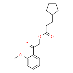 ChemSpider 2D Image | 2-(2-Methoxyphenyl)-2-oxoethyl 3-cyclopentylpropanoate | C17H22O4