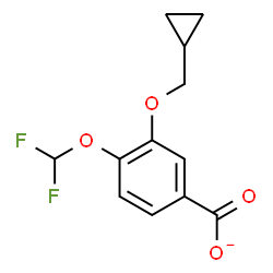 ChemSpider 2D Image | 3-(Cyclopropylmethoxy)-4-(difluoromethoxy)benzoate | C12H11F2O4