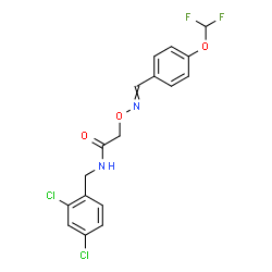 ChemSpider 2D Image | N-(2,4-Dichlorobenzyl)-2-({[4-(difluoromethoxy)benzylidene]amino}oxy)acetamide | C17H14Cl2F2N2O3