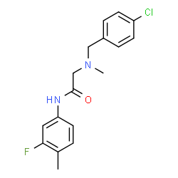 ChemSpider 2D Image | N~2~-(4-Chlorobenzyl)-N-(3-fluoro-4-methylphenyl)-N~2~-methylglycinamide | C17H18ClFN2O