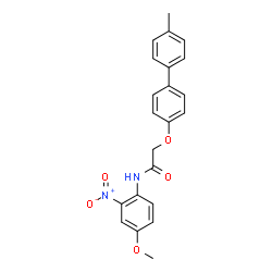 ChemSpider 2D Image | N-(4-Methoxy-2-nitrophenyl)-2-[(4'-methyl-4-biphenylyl)oxy]acetamide | C22H20N2O5
