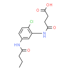 ChemSpider 2D Image | 3-[(5-BUTANAMIDO-2-CHLOROPHENYL)CARBAMOYL]PROPANOIC ACID | C14H17ClN2O4