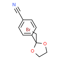ChemSpider 2D Image | 4-(2-(Bromomethyl)-1,3-dioxolan-2-yl)benzonitrile | C11H10BrNO2