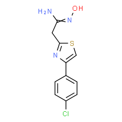 ChemSpider 2D Image | 2-[4-(4-chlorophenyl)-1,3-thiazol-2-yl]-N-hydroxyethanimidamide | C11H10ClN3OS
