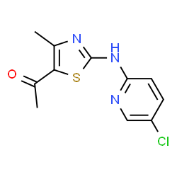 ChemSpider 2D Image | 1-(2-((5-chloropyridin-2-yl)amino)-4-methylthiazol-5-yl)ethanone | C11H10ClN3OS