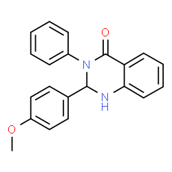 ChemSpider 2D Image | 2-(4-Methoxyphenyl)-3-phenyl-2,3-dihydro-4(1H)-quinazolinone | C21H18N2O2