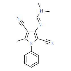 ChemSpider 2D Image | N'-(2,4-Dicyano-5-methyl-1-phenyl-1H-pyrrol-3-yl)-N,N-dimethylimidoformamide | C16H15N5