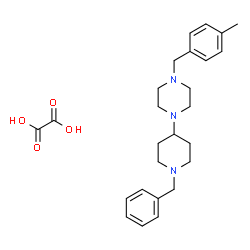 ChemSpider 2D Image | 1-(1-Benzyl-4-piperidinyl)-4-(4-methylbenzyl)piperazine ethanedioate (1:1) | C26H35N3O4
