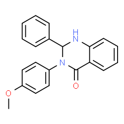 ChemSpider 2D Image | 3-(4-Methoxyphenyl)-2-phenyl-2,3-dihydro-4(1H)-quinazolinone | C21H18N2O2