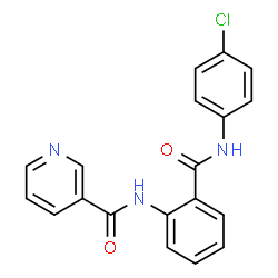 ChemSpider 2D Image | N-{2-[(4-Chlorophenyl)carbamoyl]phenyl}nicotinamide | C19H14ClN3O2